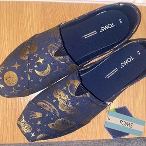 TOMS Navy Gold Foil Celestina Print